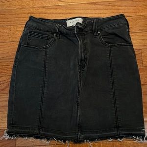Black stretchy denim skirt
